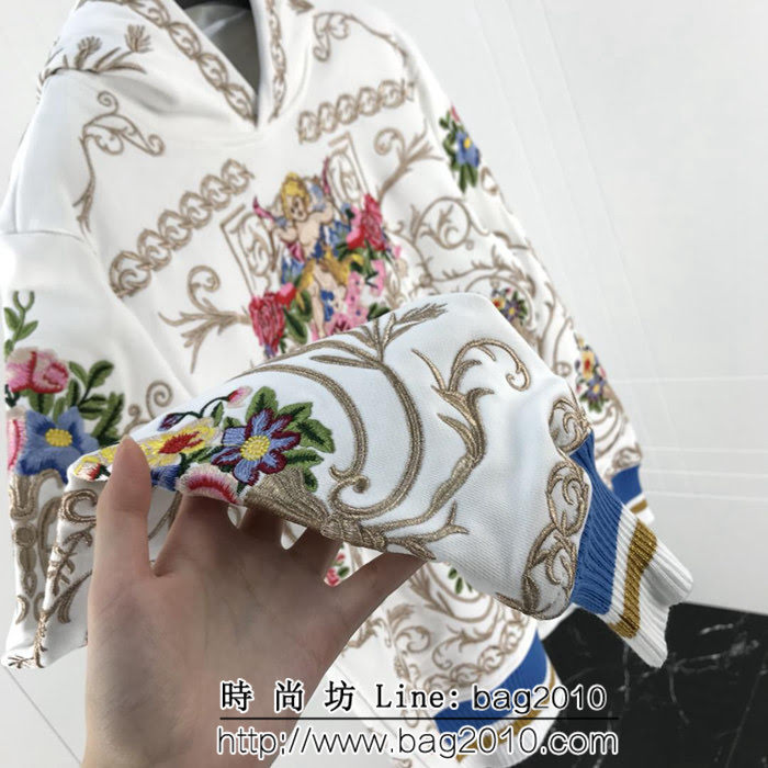 DＧ杜嘉班納 18ss走秀款 丘比特天使玫瑰 萬針刺繡衛衣 情侶款 ydi1414